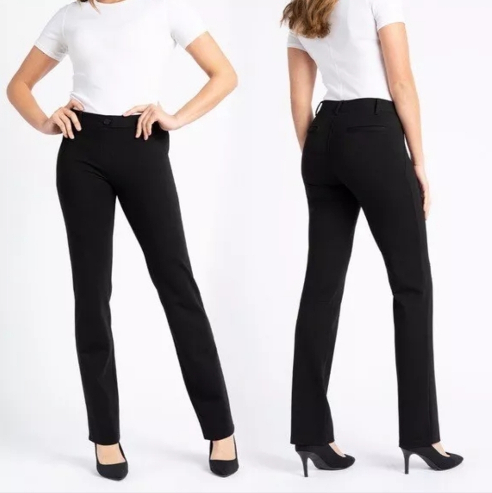 Betabrand Classic Straight Leg Dress Yoga Pants Black Size M Office Business‎